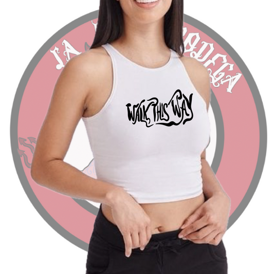 Walk this way crop T