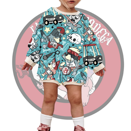 Rocker pup sweatshirt/tshirt Romper