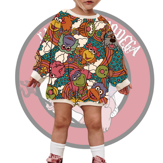 Rainbow sweatshirt/tshirt Romper