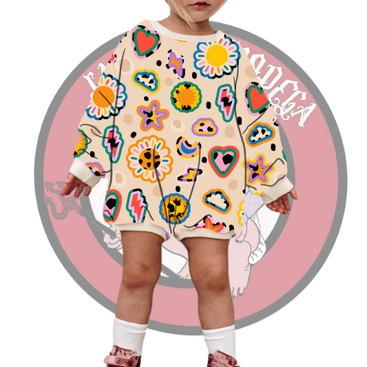 Abstract doodles sweatshirt/tshirt Romper