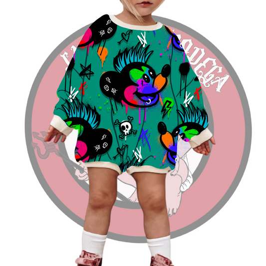 Mouse punk sweatshirt/tshirt Romper