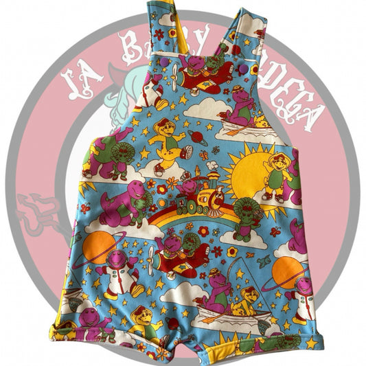 Purple dino Dungarees